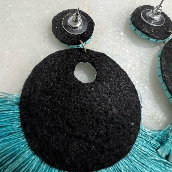 Turquoise Earrings - Beaded & Fringe Details - Picture 9 of 10